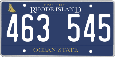 RI license plate 463545