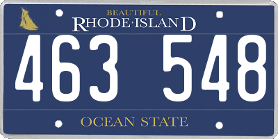 RI license plate 463548
