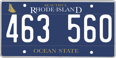 RI license plate 463560