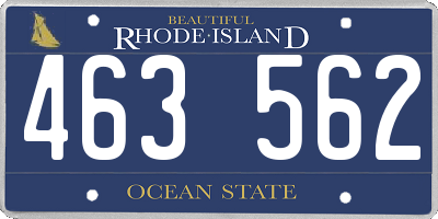 RI license plate 463562