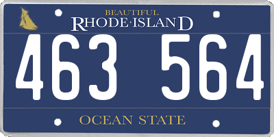 RI license plate 463564