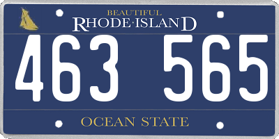 RI license plate 463565