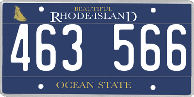 RI license plate 463566