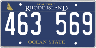 RI license plate 463569