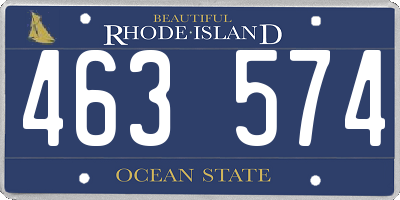 RI license plate 463574