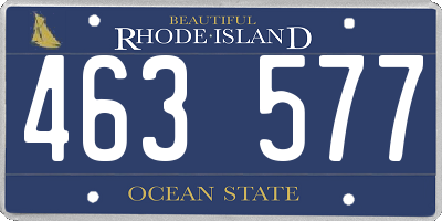 RI license plate 463577