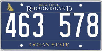 RI license plate 463578