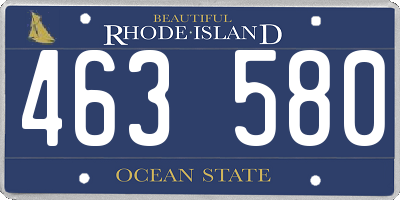 RI license plate 463580