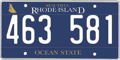 RI license plate 463581