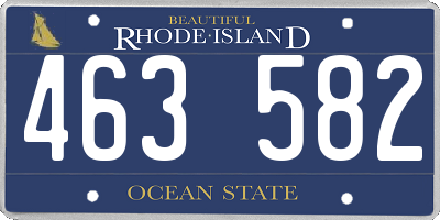 RI license plate 463582