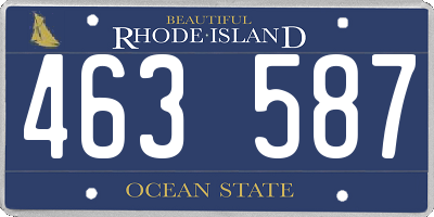 RI license plate 463587