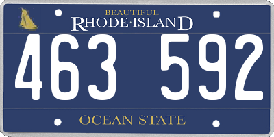 RI license plate 463592