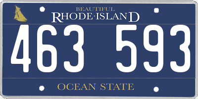 RI license plate 463593
