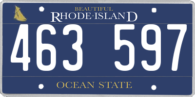 RI license plate 463597