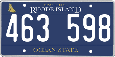 RI license plate 463598