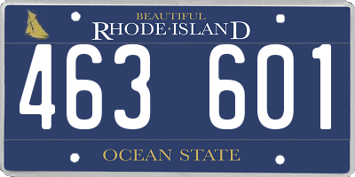 RI license plate 463601