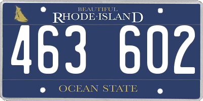 RI license plate 463602