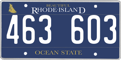 RI license plate 463603