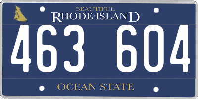 RI license plate 463604
