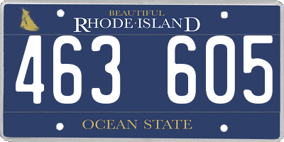 RI license plate 463605