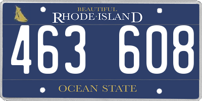 RI license plate 463608