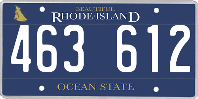 RI license plate 463612