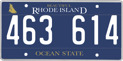 RI license plate 463614