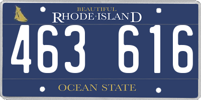 RI license plate 463616