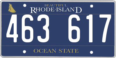 RI license plate 463617