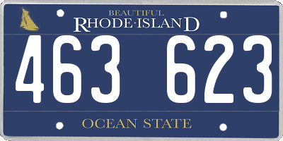 RI license plate 463623