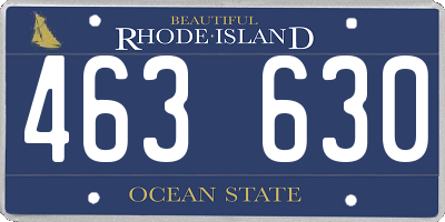 RI license plate 463630