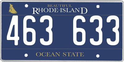 RI license plate 463633