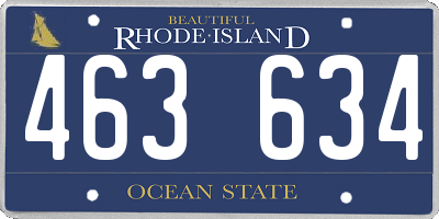 RI license plate 463634