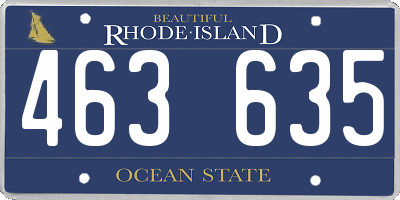 RI license plate 463635