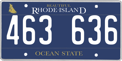 RI license plate 463636