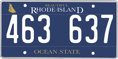 RI license plate 463637