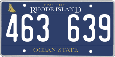 RI license plate 463639