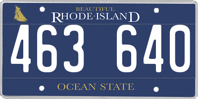 RI license plate 463640