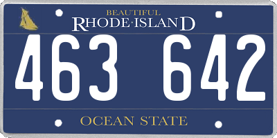 RI license plate 463642
