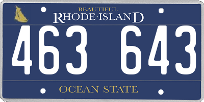 RI license plate 463643