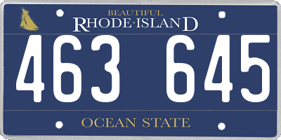 RI license plate 463645