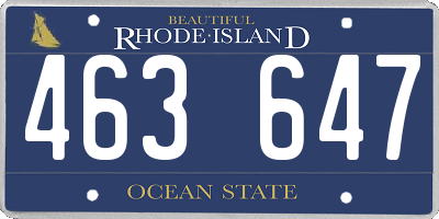 RI license plate 463647