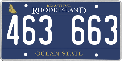 RI license plate 463663