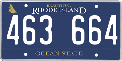 RI license plate 463664