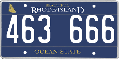 RI license plate 463666