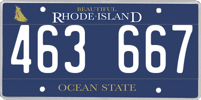 RI license plate 463667
