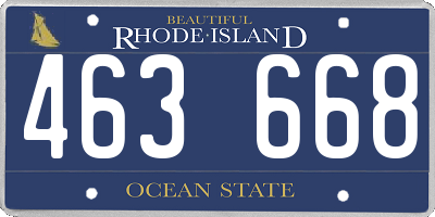 RI license plate 463668