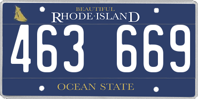 RI license plate 463669