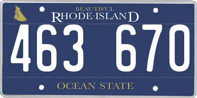 RI license plate 463670