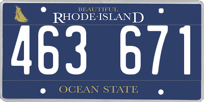 RI license plate 463671